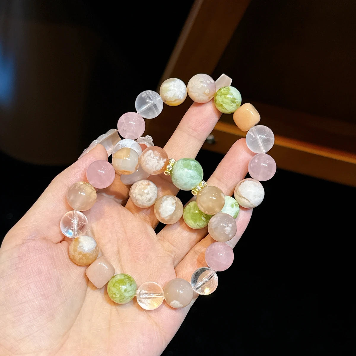 Cherry Blossom Clear Radiance(樱玉清辉 nfc-jade-bracelet)