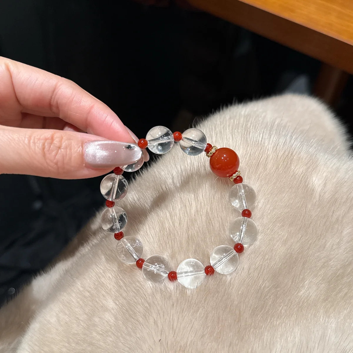 Snow Reflecting Red Glass(雪映红璃 nfc-glass-bracelet)
