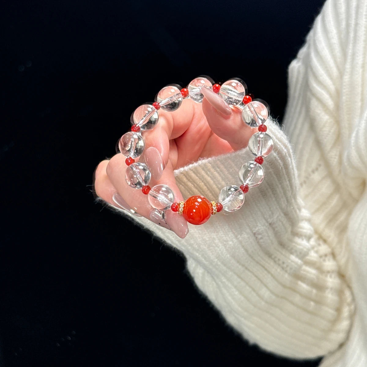 Snow Reflecting Red Glass(雪映红璃 nfc-glass-bracelet)