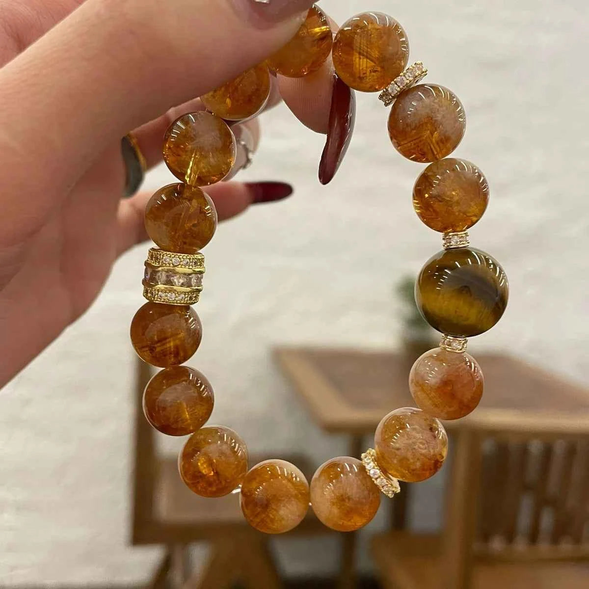 Caramel Tiger Eyes(焦糖虎眸 nfc-tiger-eye-bracelet)