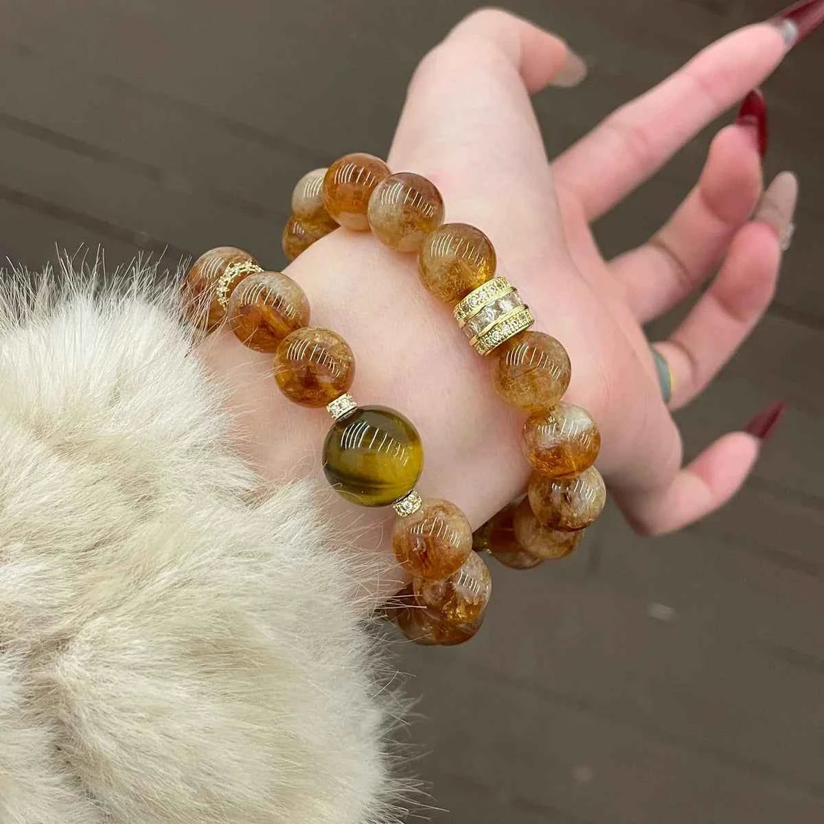 Caramel Tiger Eyes(焦糖虎眸 nfc-tiger-eye-bracelet)