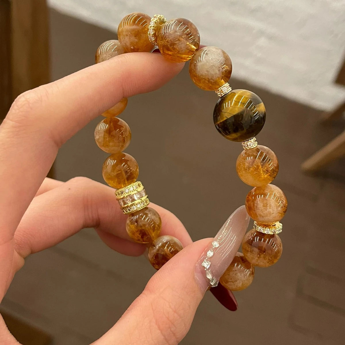 Caramel Tiger Eyes(焦糖虎眸 nfc-tiger-eye-bracelet)