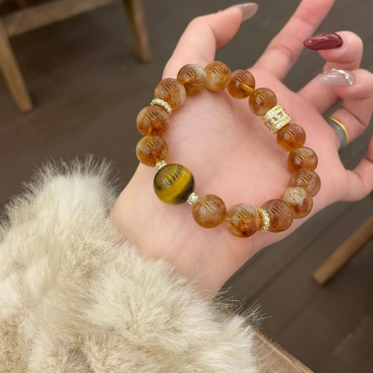 Caramel Tiger Eyes(焦糖虎眸 nfc-tiger-eye-bracelet)